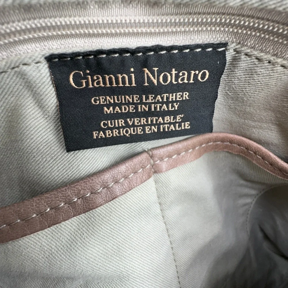 Gianni Notaro Bag Large Nude Leather Hobo Crossbody Shoulder Purse Made in Italy